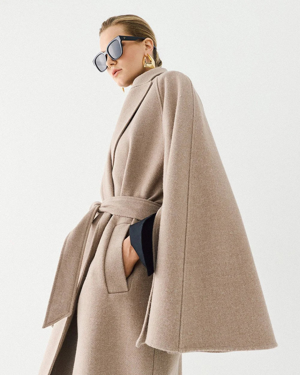 Παλτό με φαρδιά μανίκια και ζώνη Access Fashion