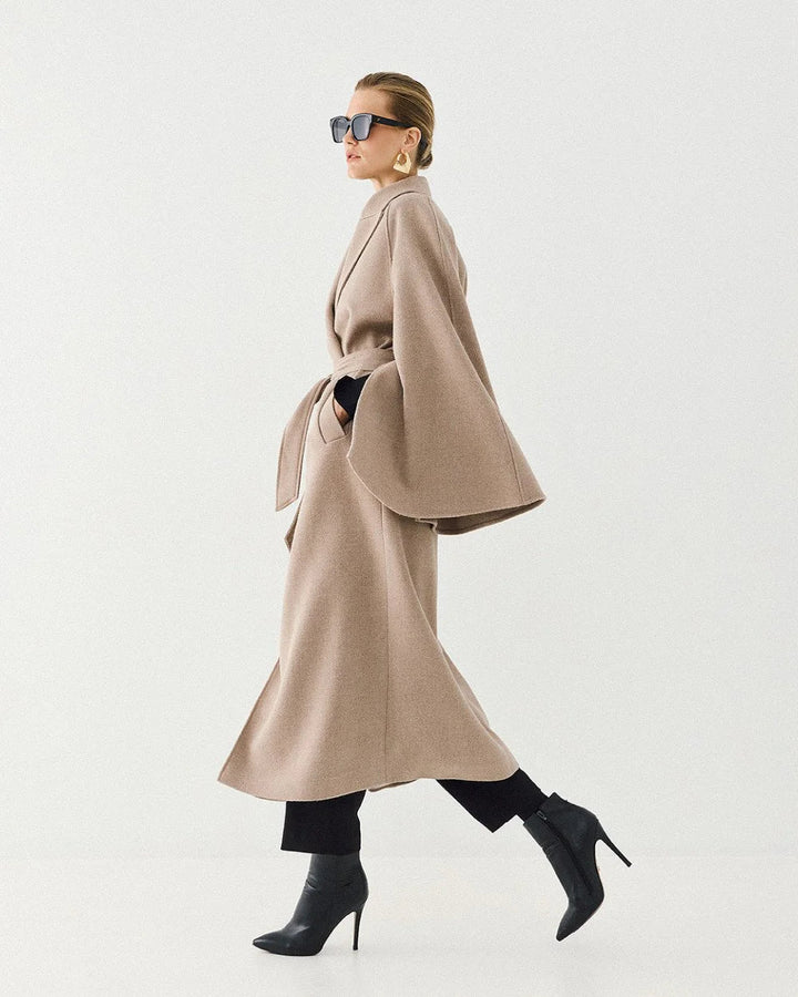 Παλτό με φαρδιά μανίκια και ζώνη Access Fashion