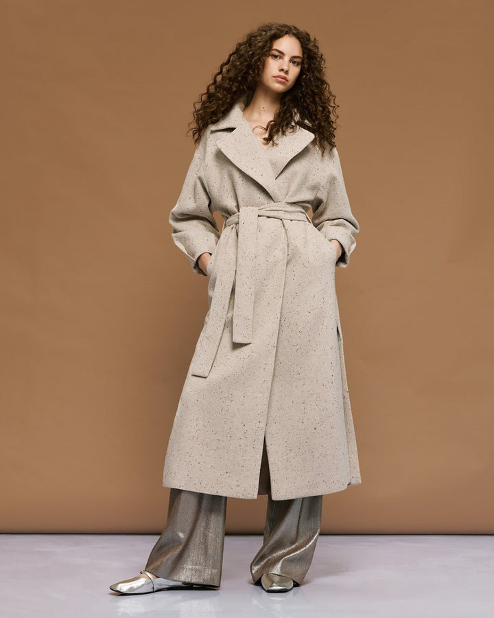 Παλτό με στρας και ζώνη Access Fashion