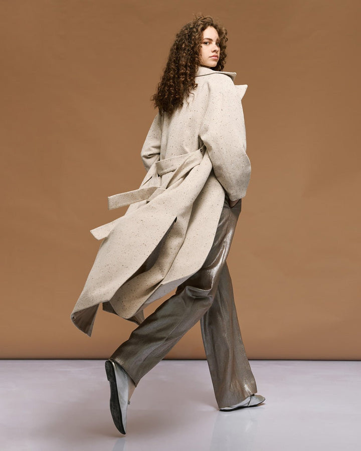 Παλτό με στρας και ζώνη Access Fashion