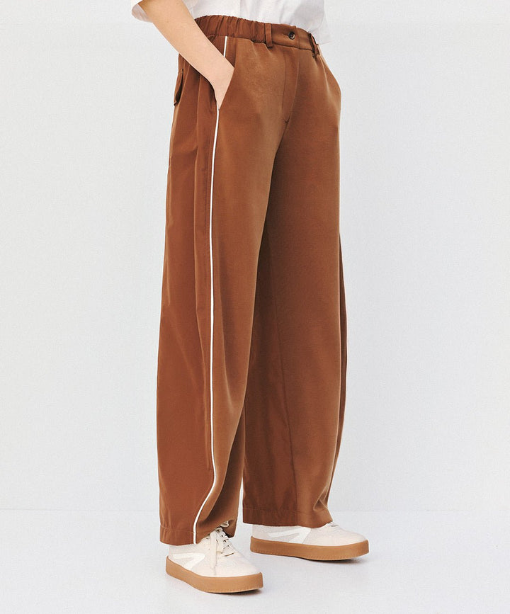 Παντελόνα με συνδυασμό υφασμάτων και ρέλι Access Fashion