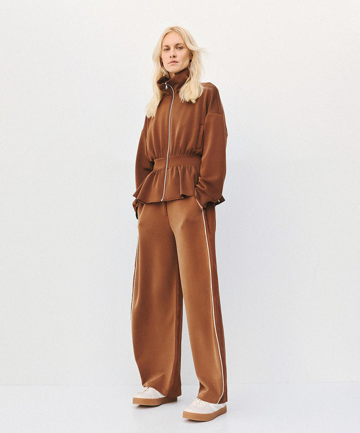 Παντελόνα με συνδυασμό υφασμάτων και ρέλι Access Fashion