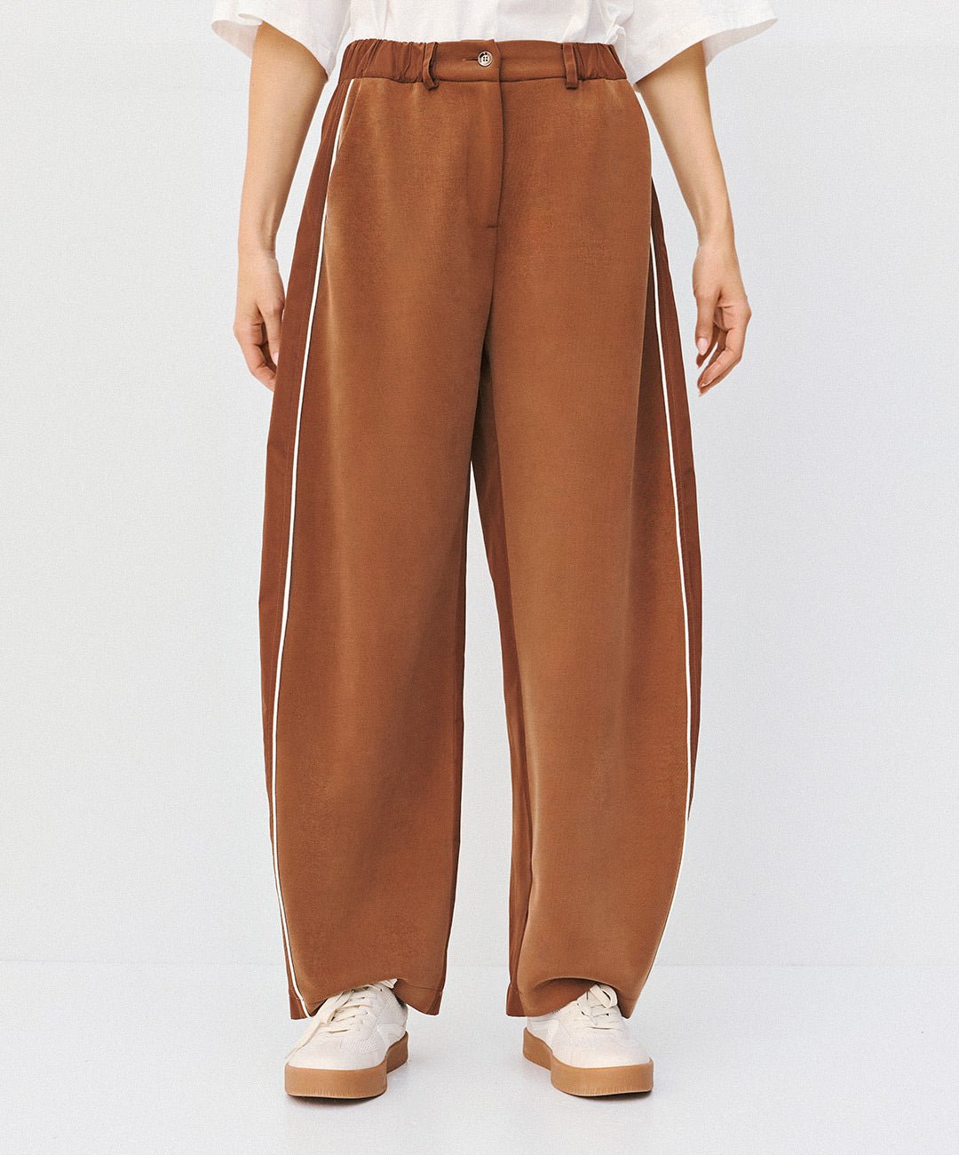 Παντελόνα με συνδυασμό υφασμάτων και ρέλι Access Fashion