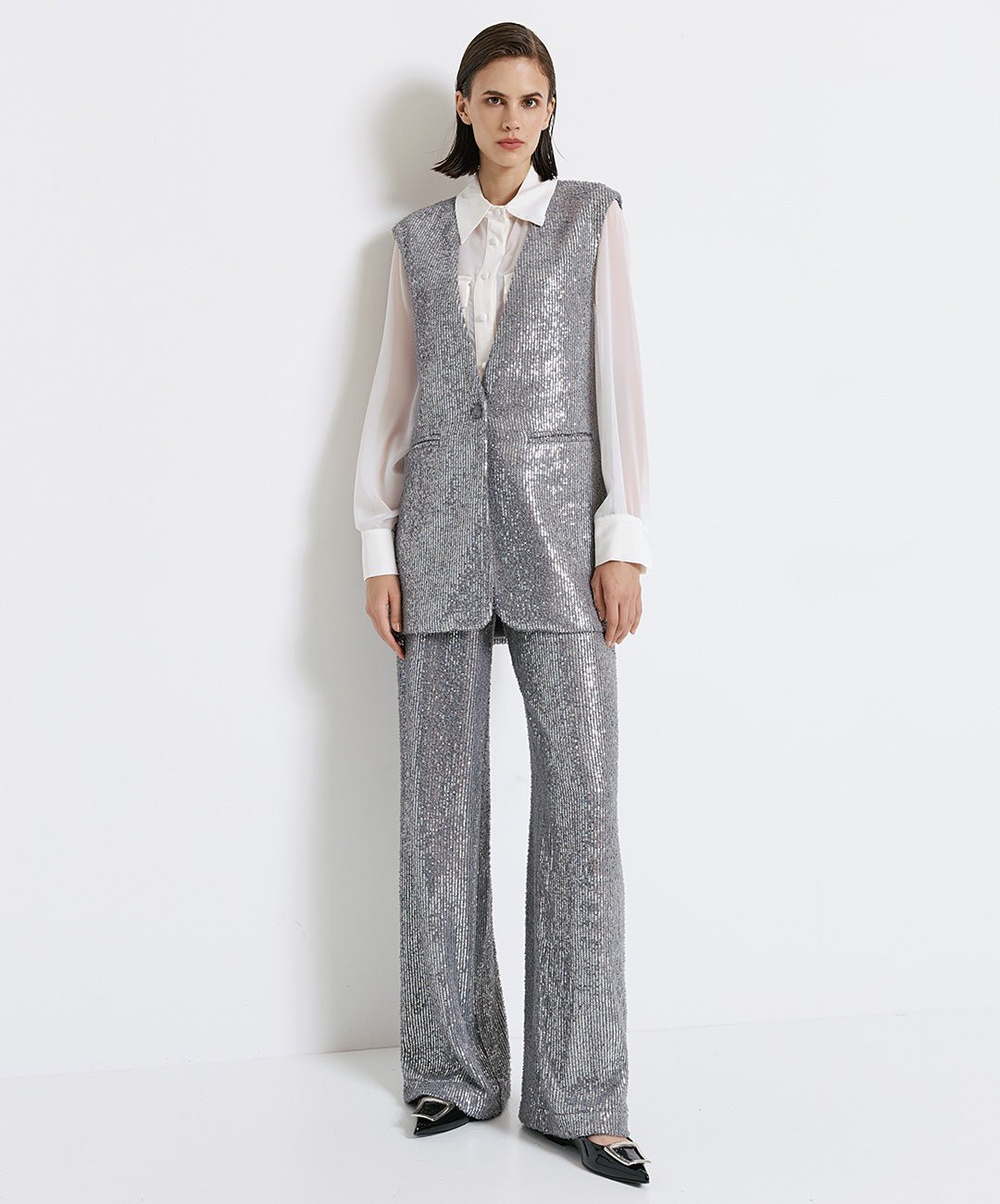 Παντελόνα ψηλόμεση παγιέτα Access Fashion