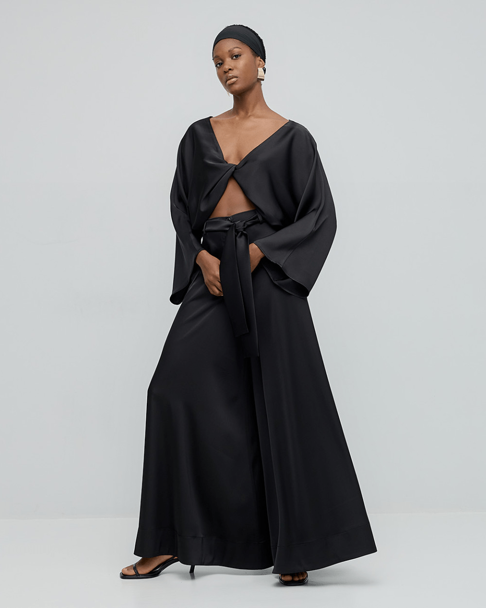 Παντελόνα σατέν με ζώνη Access Fashion - A Collection Boutique