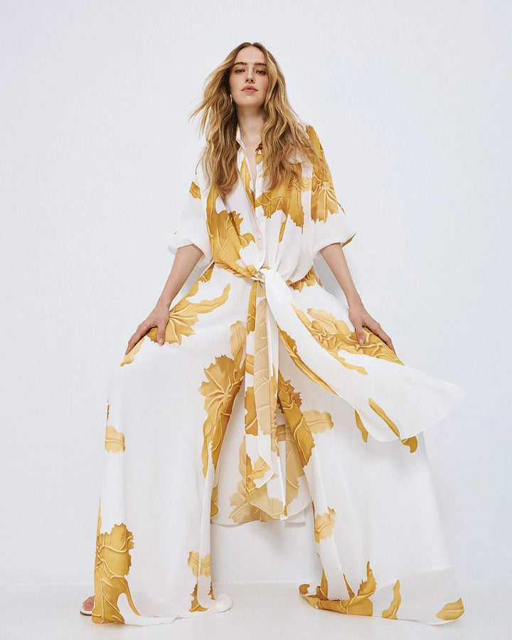Παντελόνα wide - leg εμπριμέ Access Fashion