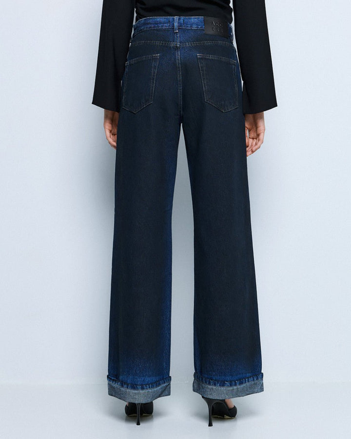 Παντελόνι denim φαρδύ wide leg Access Fashion