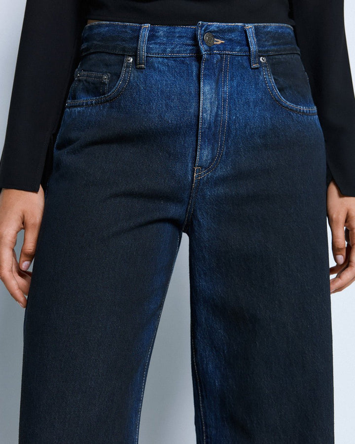 Παντελόνι denim φαρδύ wide leg Access Fashion