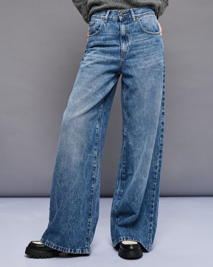 Παντελόνι denim wide leg Access Fashion
