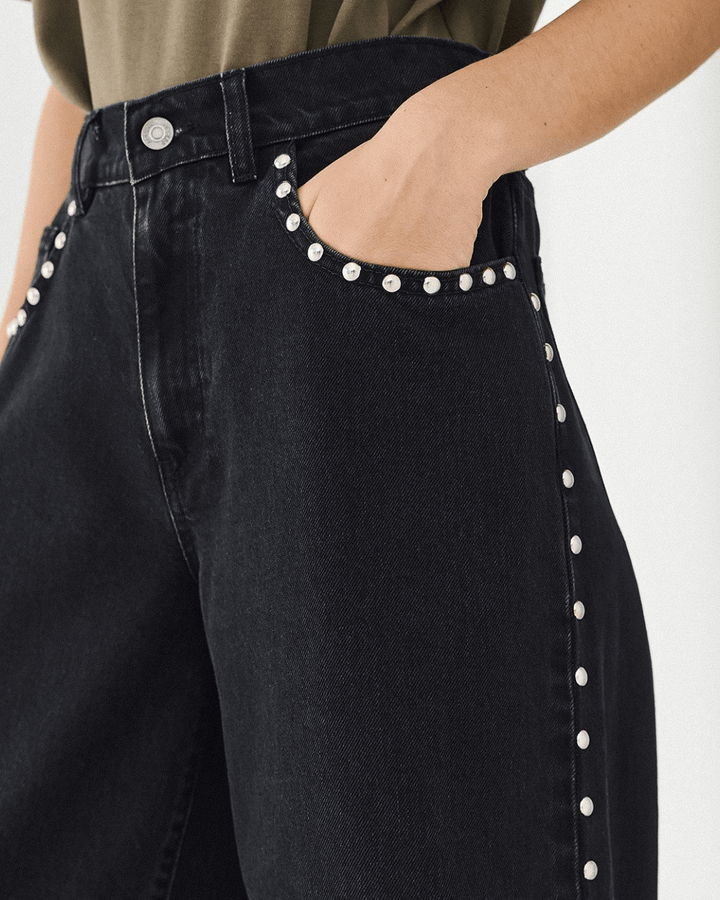 Παντελόνι denim wide-leg με τρουκς Access Fashion