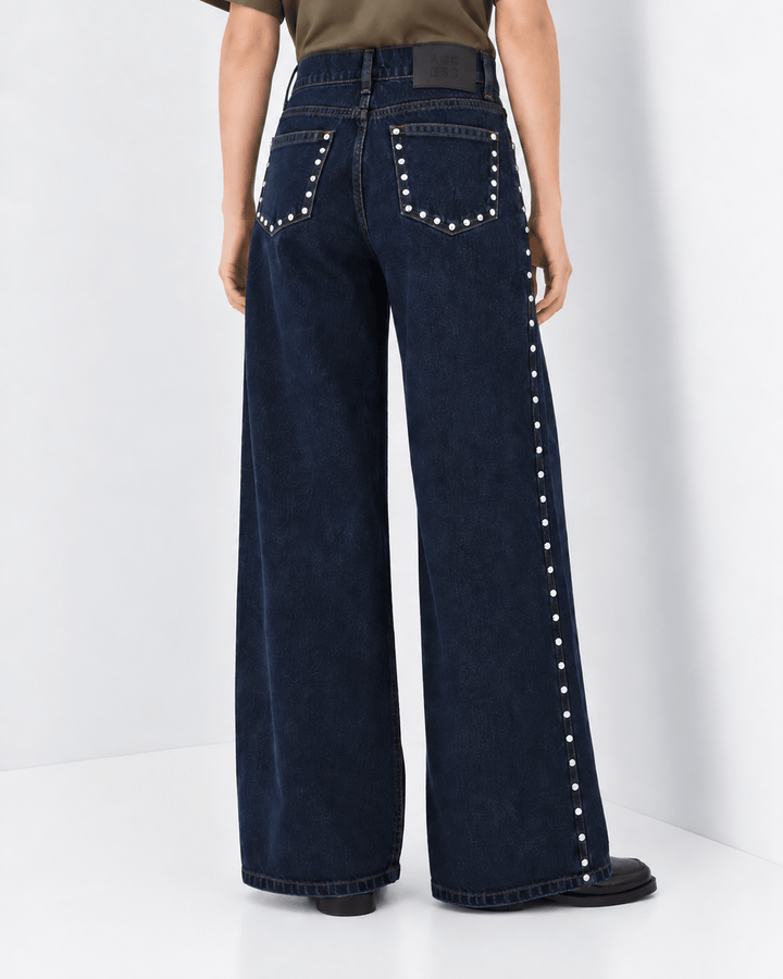 Παντελόνι denim wide-leg με τρουκς Access Fashion