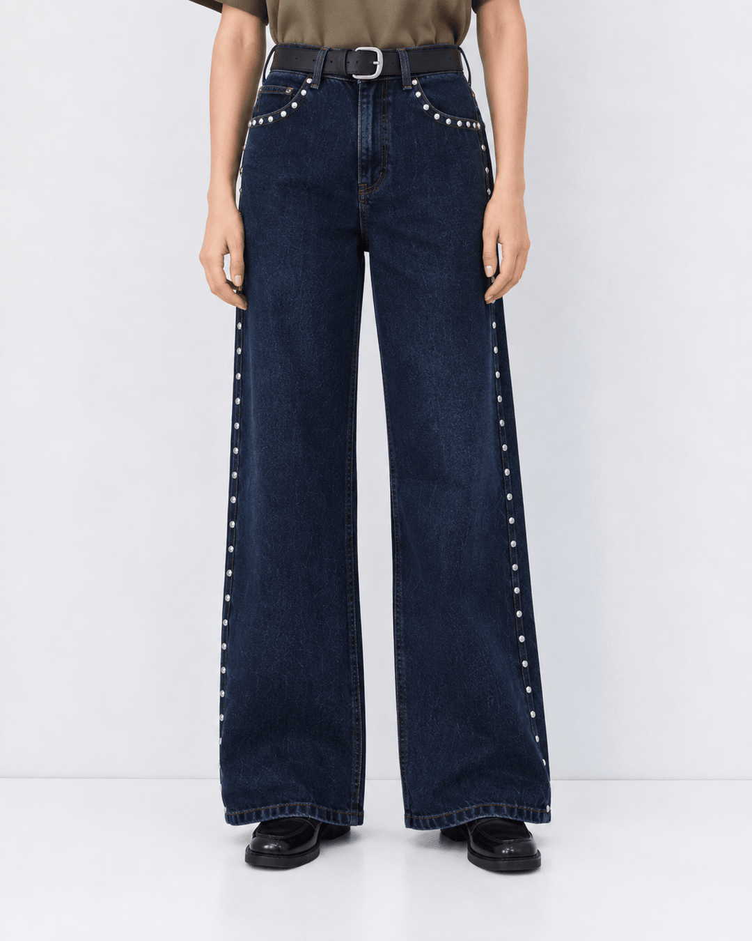 Παντελόνι denim wide-leg με τρουκς Access Fashion