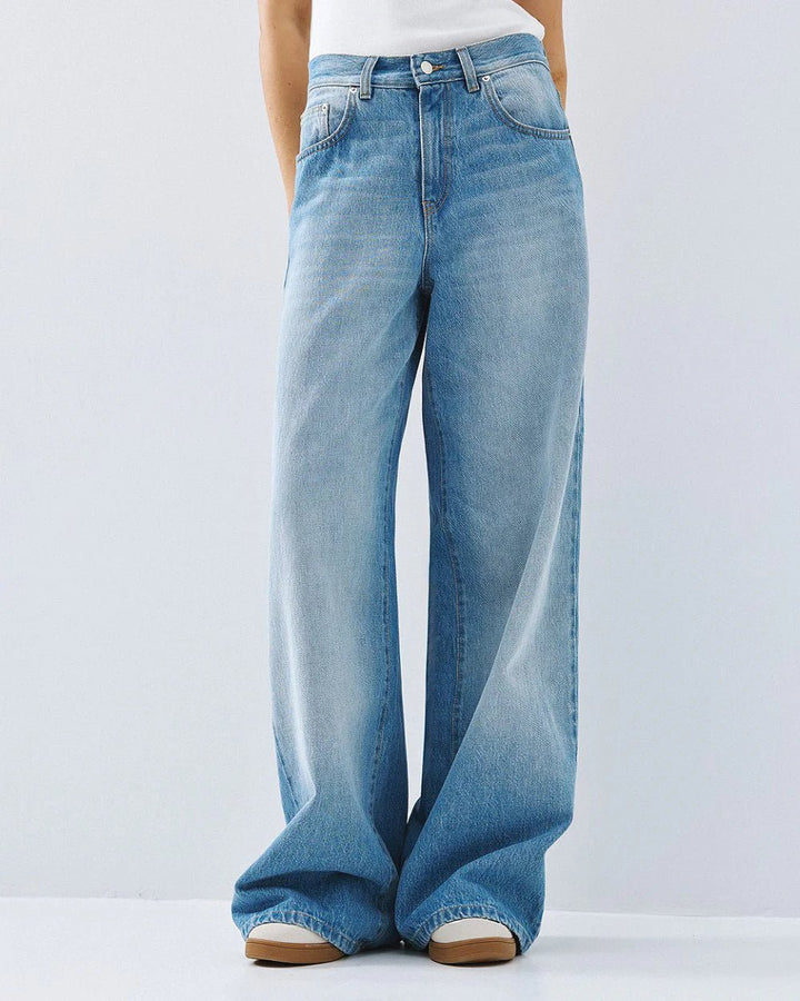 Παντελόνι denim wide leg ψηλόμεσο Access Fashion