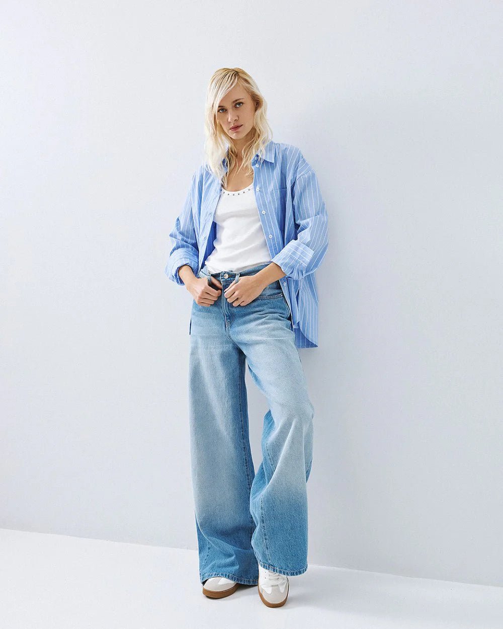 Παντελόνι denim wide leg ψηλόμεσο Access Fashion