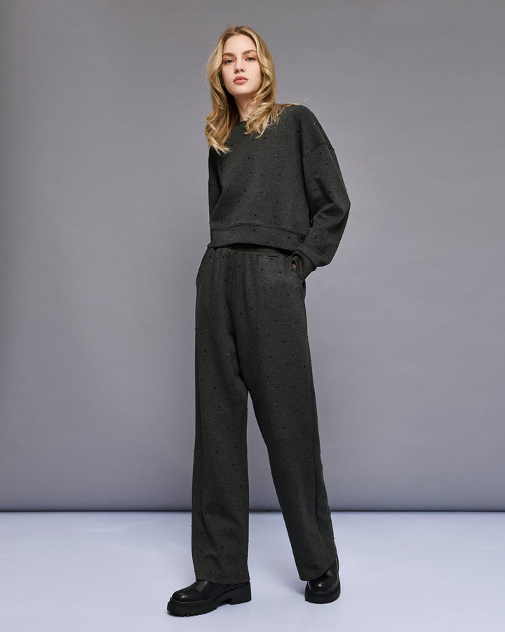 Παντελόνι φούτερ με στρας Access Fashion