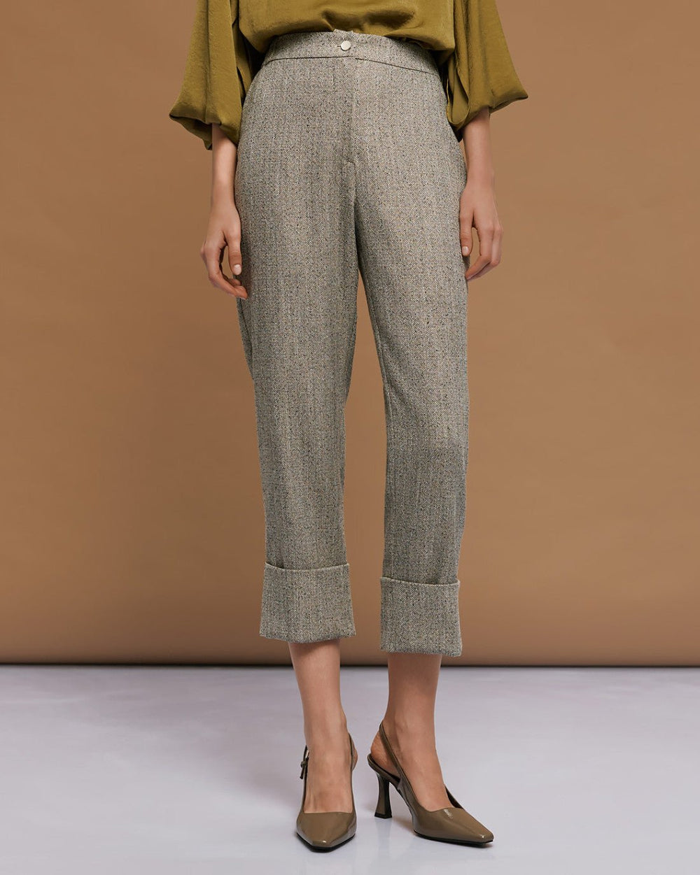 Παντελόνι ψαροκόκαλο με ρεβέρ Access Fashion