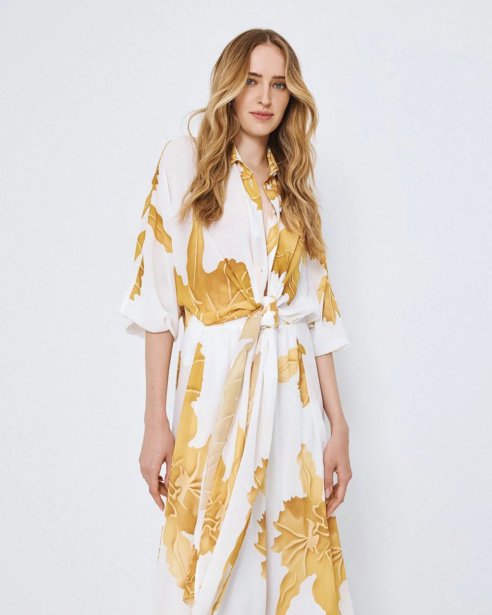 Πουκαμίσα μακριά ημιδιάφανη εμπριμέ Access Fashion