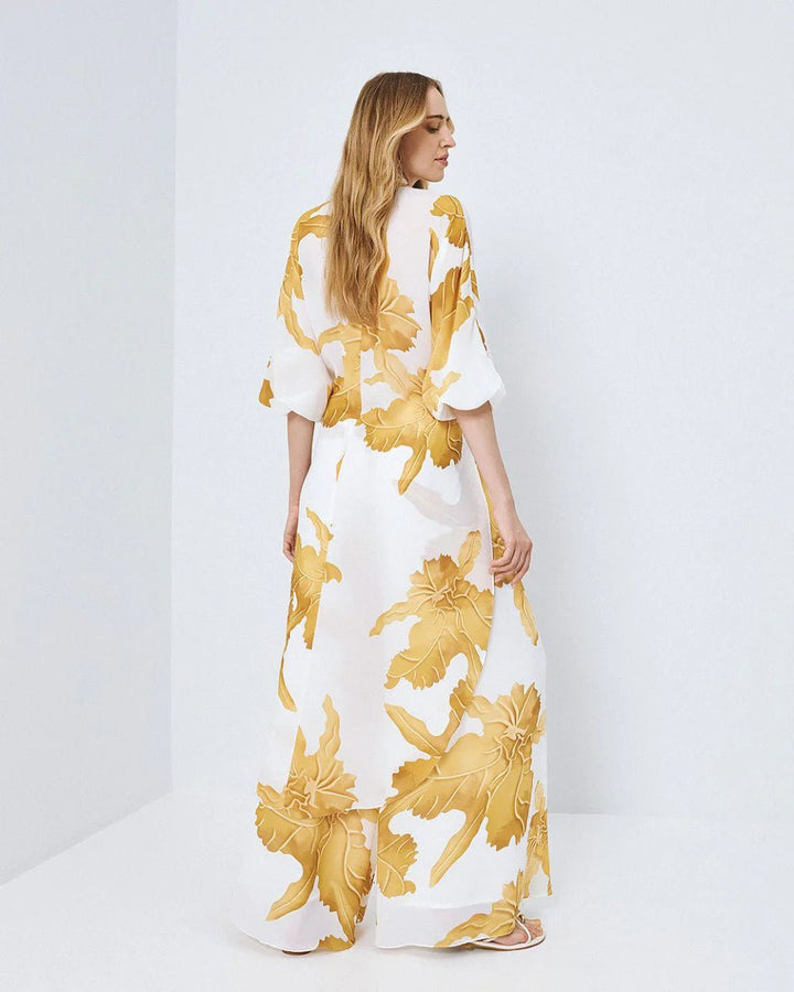 Πουκαμίσα μακριά ημιδιάφανη εμπριμέ Access Fashion