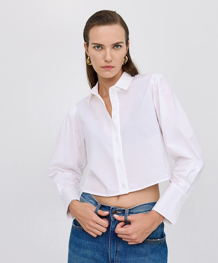 Πουκάμισο κοντό με φουσκωτά μανίκια Access Fashion