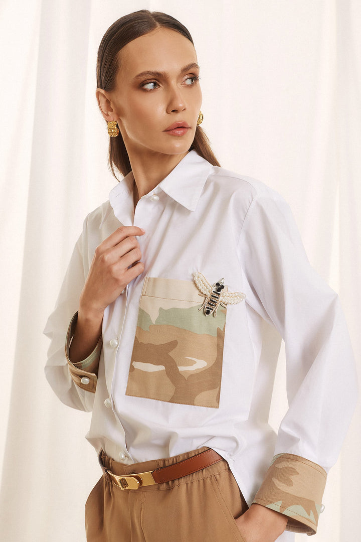 Πουκάμισο με camouflage λεπτομέρειες Figaro Fashion