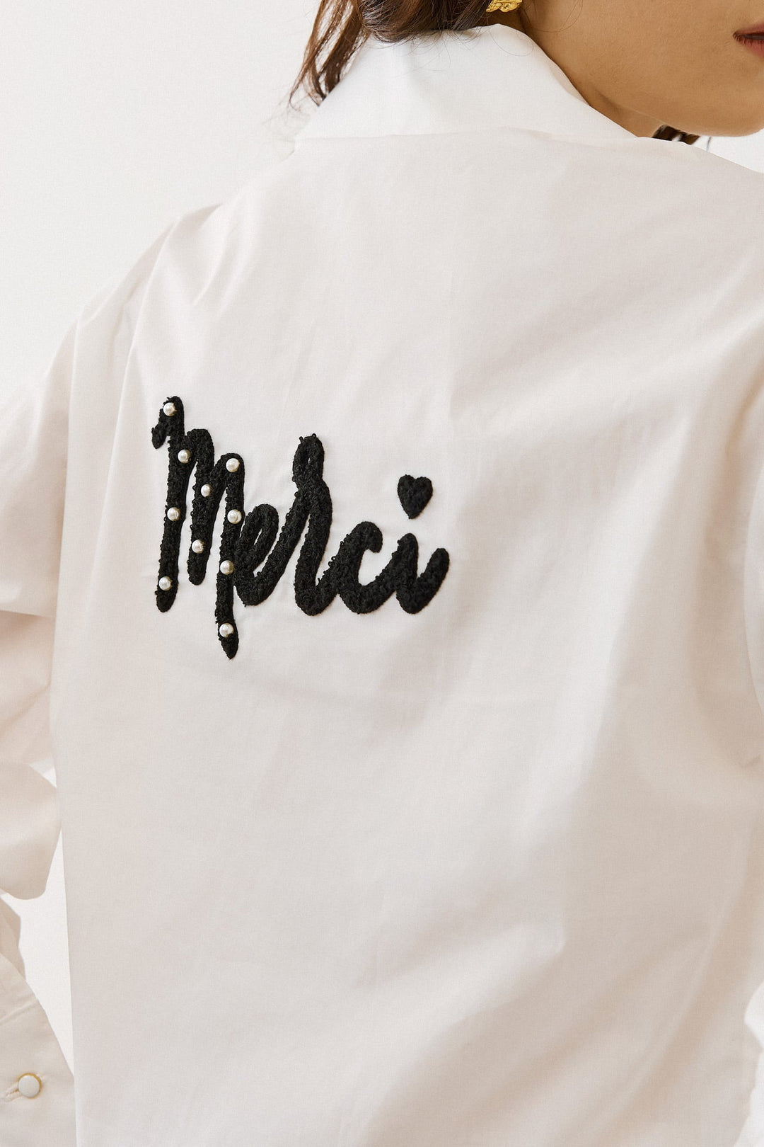 Πουκάμισο με κεντήματα "Lips & Merci" Figaro Fashion