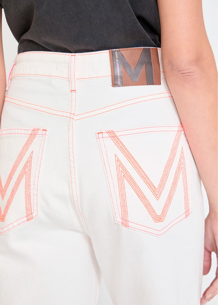 Ψηλόμεσο denim παντελόνι culotte με contrast εξώγαζα Lola Casademunt