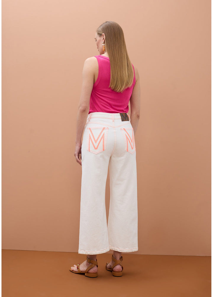 Ψηλόμεσο denim παντελόνι culotte με contrast εξώγαζα Lola Casademunt