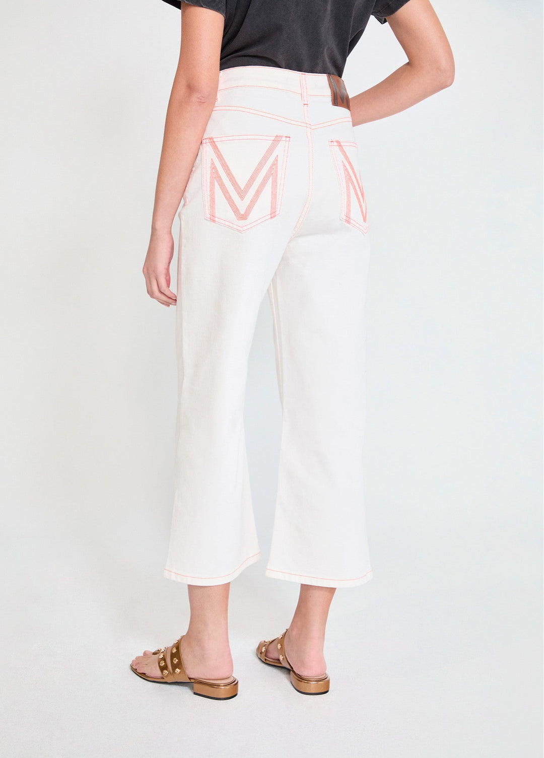 Ψηλόμεσο denim παντελόνι culotte με contrast εξώγαζα Lola Casademunt