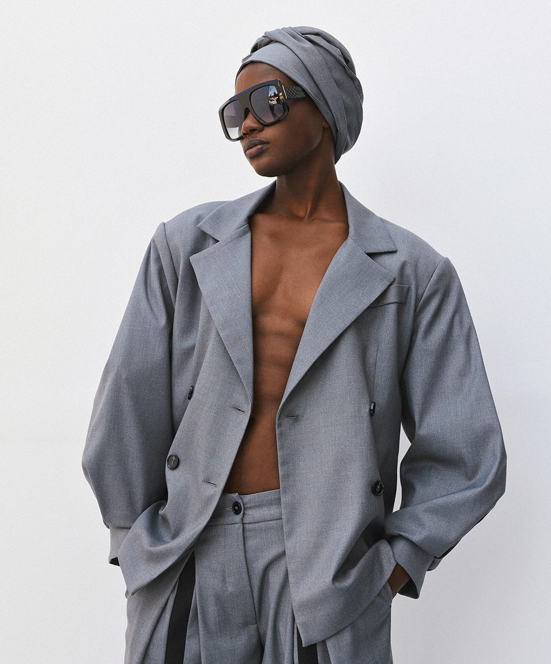 Σακάκι σταυρωτό με φουσκωτά μανίκια Access Fashion