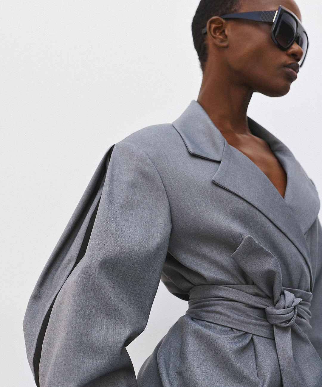 Σακάκι σταυρωτό με φουσκωτά μανίκια Access Fashion
