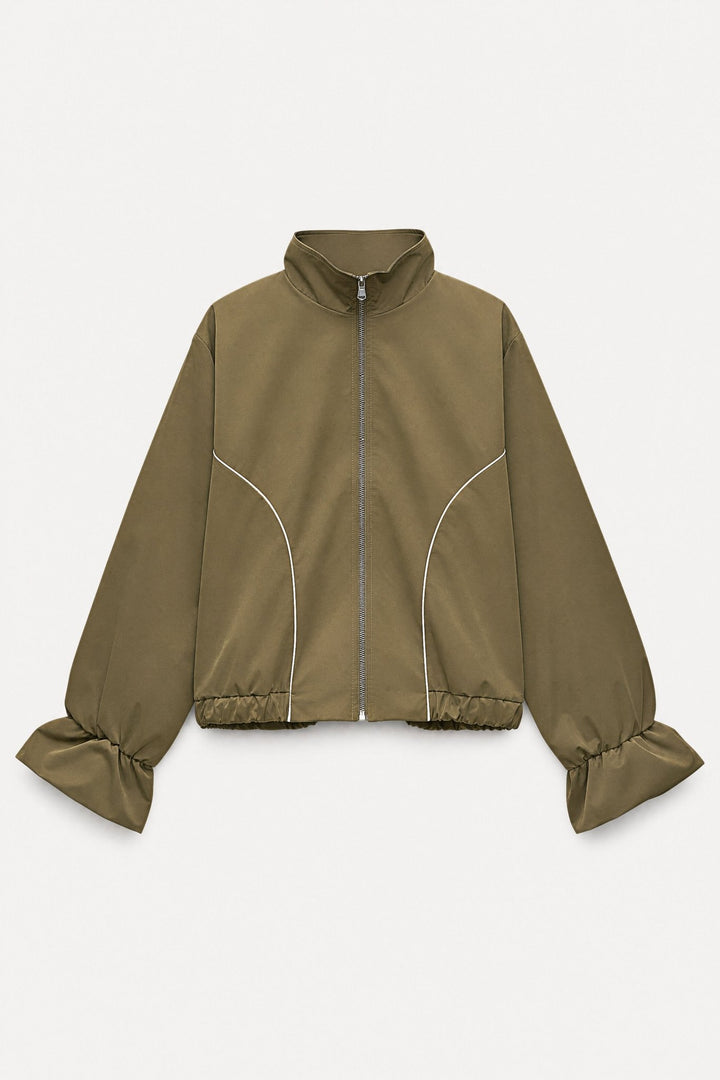 Σετ bomber jacket & balloon midi φούστα με ρέλι Lumina