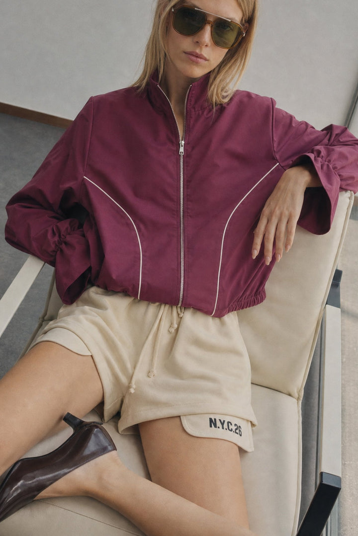 Σετ bomber jacket & balloon midi φούστα με ρέλι Lumina