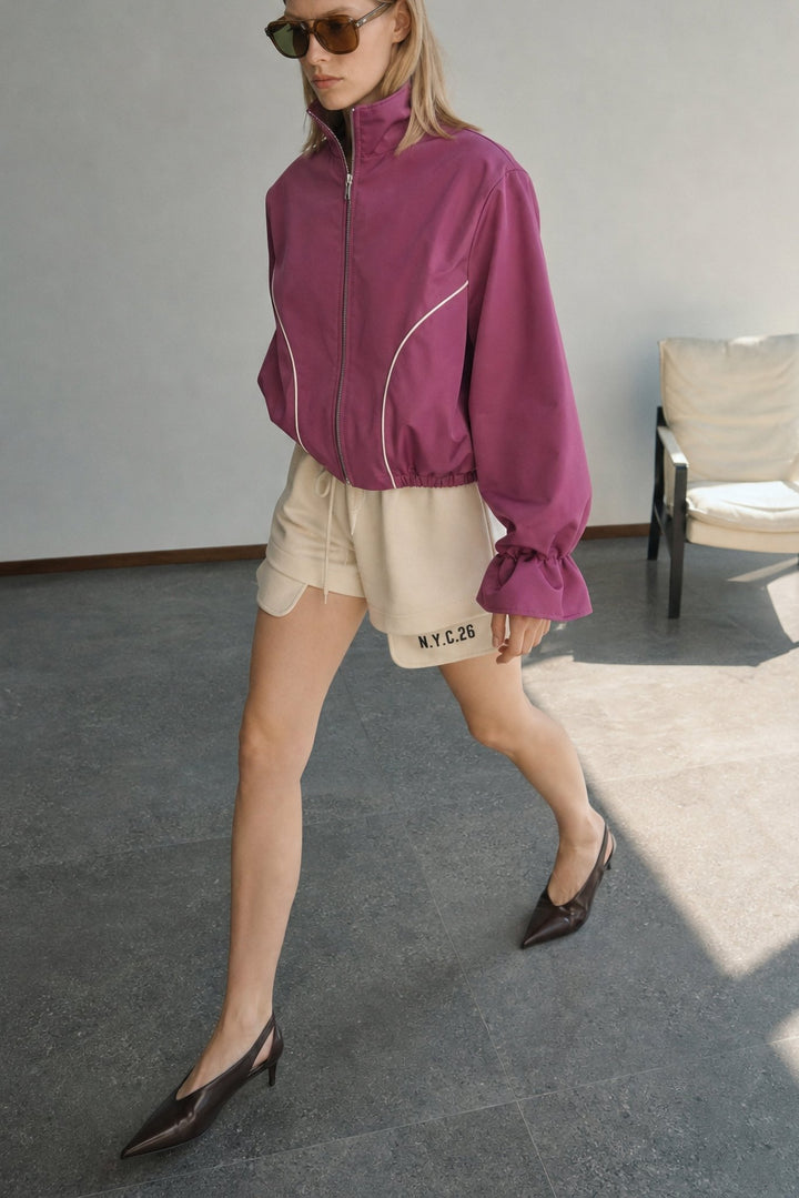 Σετ bomber jacket & balloon midi φούστα με ρέλι Lumina