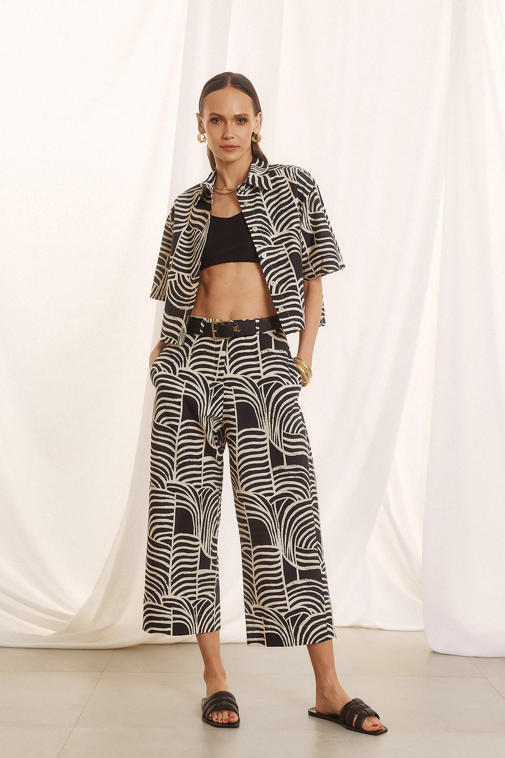 Σετ εμπριμέ με γεωμετρικό σχέδιο Figaro Fashion