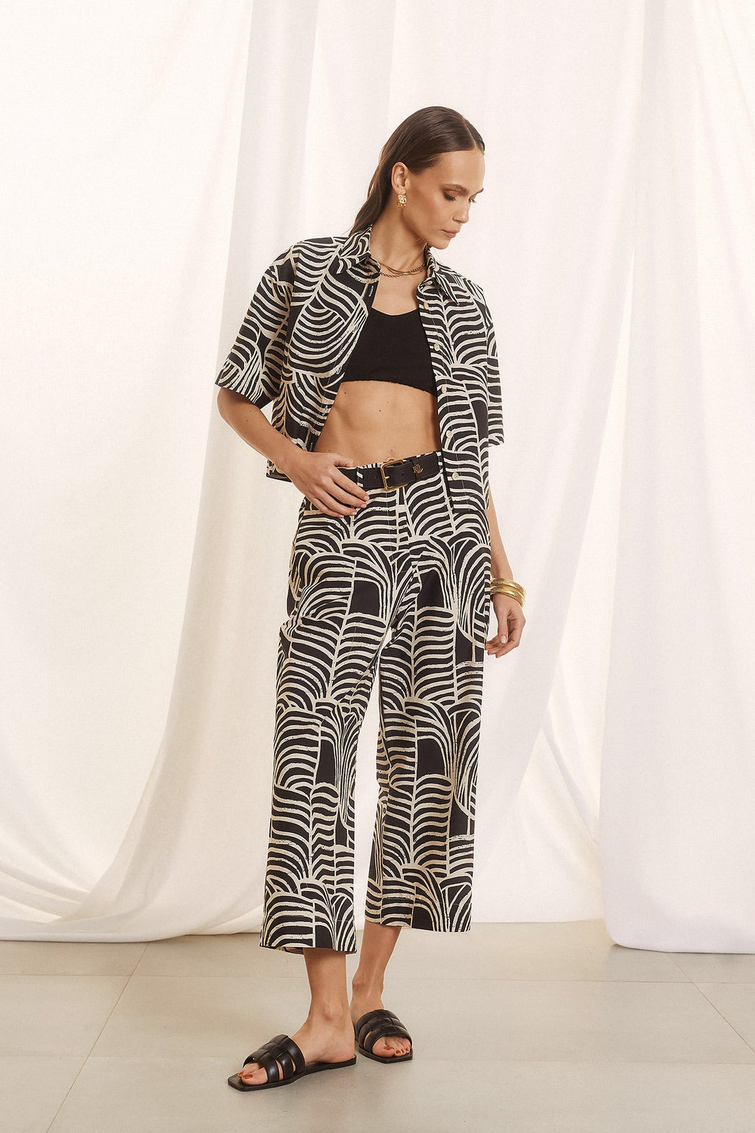 Σετ εμπριμέ με γεωμετρικό σχέδιο Figaro Fashion