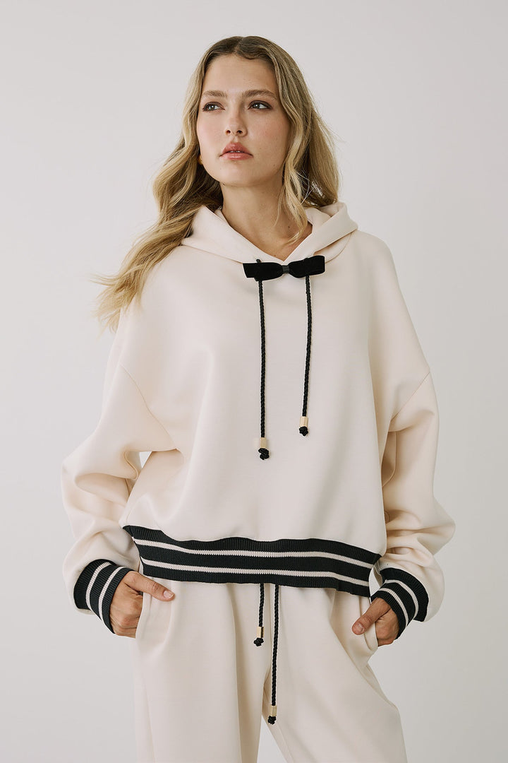 Σετ φόρμας με hoddie και φιόγκο Figaro Fashion - A Collection Boutique