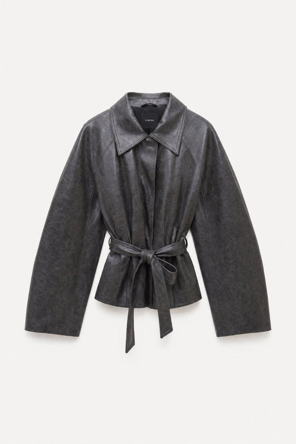 Σετ με όψη δέρματος jacket & barrel παντελόνι Lumina