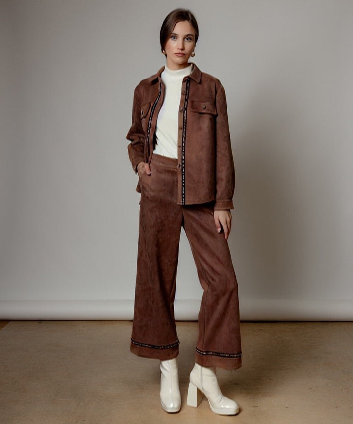 Σετ πουκάμισο και παντελόνα με animal print ρέλι Coelia