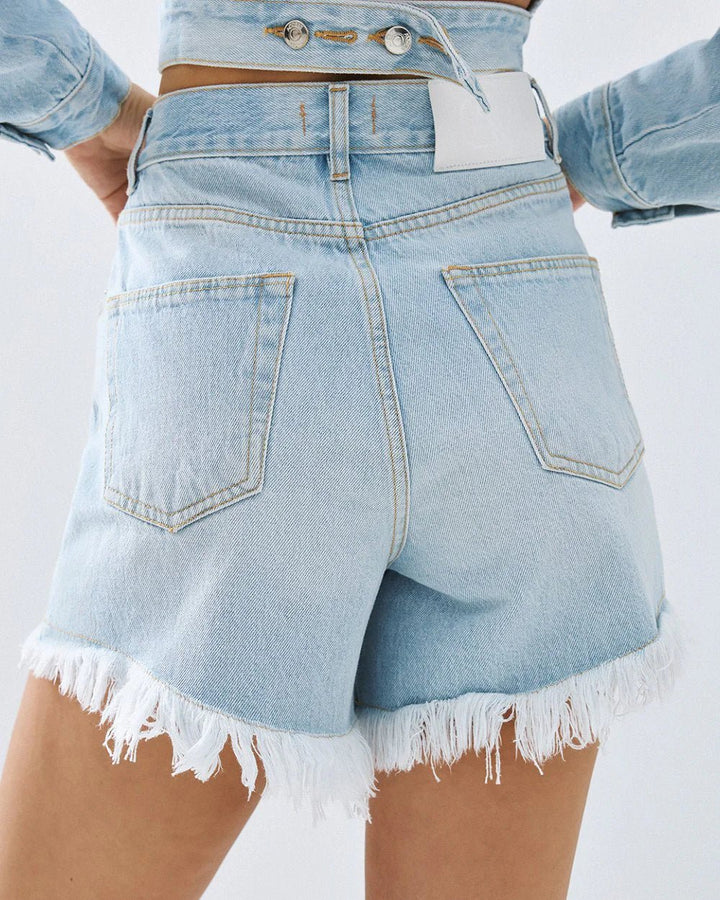 Σορτς denim με ξέφτια Access Fashion