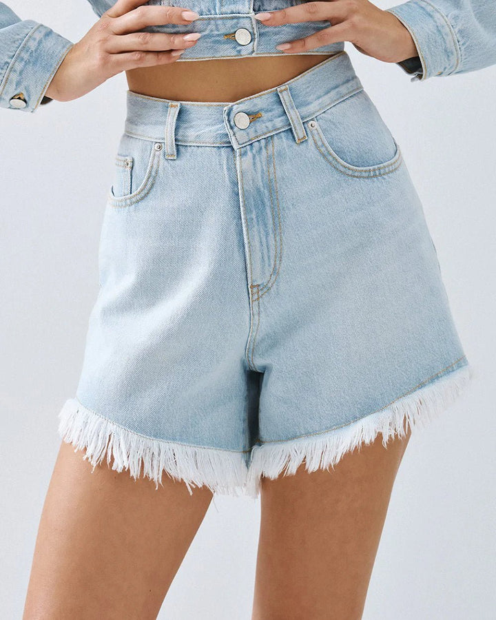 Σορτς denim με ξέφτια Access Fashion