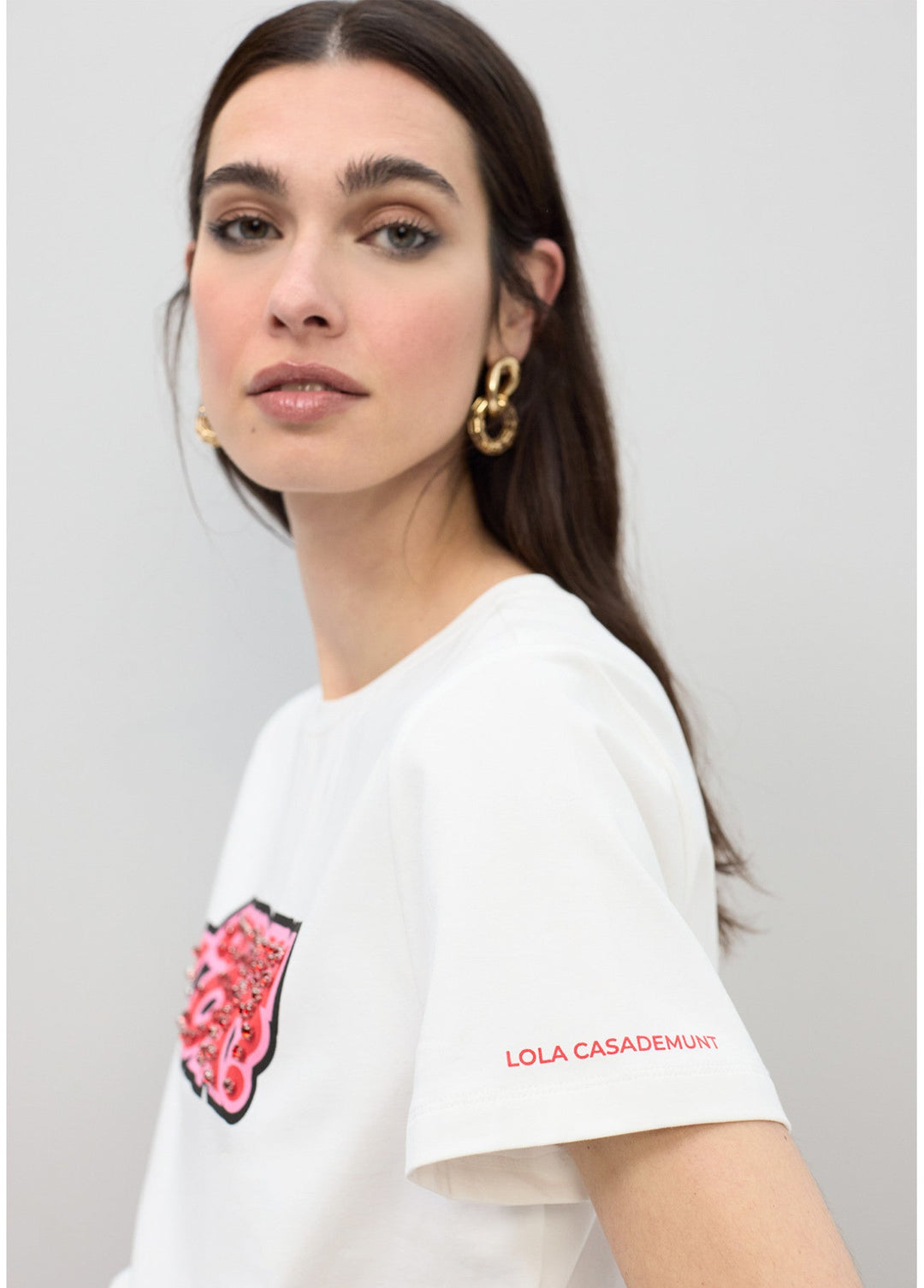 T-shirt "Are You LOLA?" με Strass Lola Casademunt