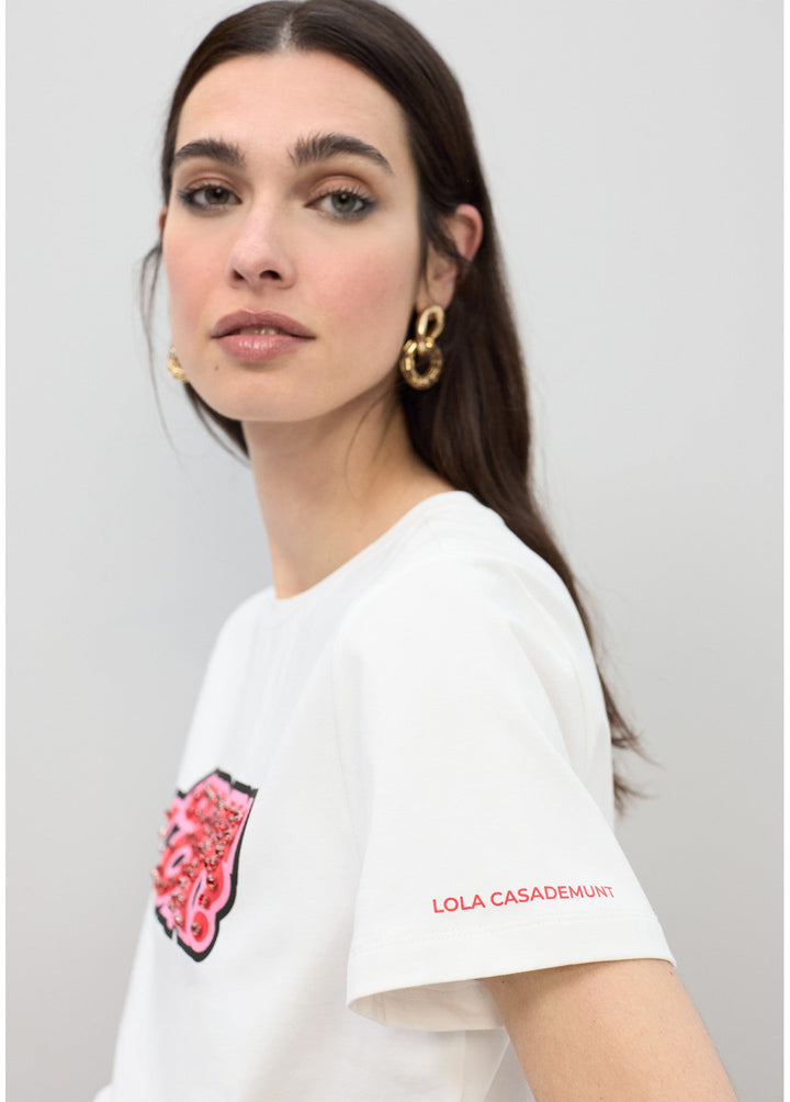 T-shirt "Are You LOLA?" με Strass Lola Casademunt