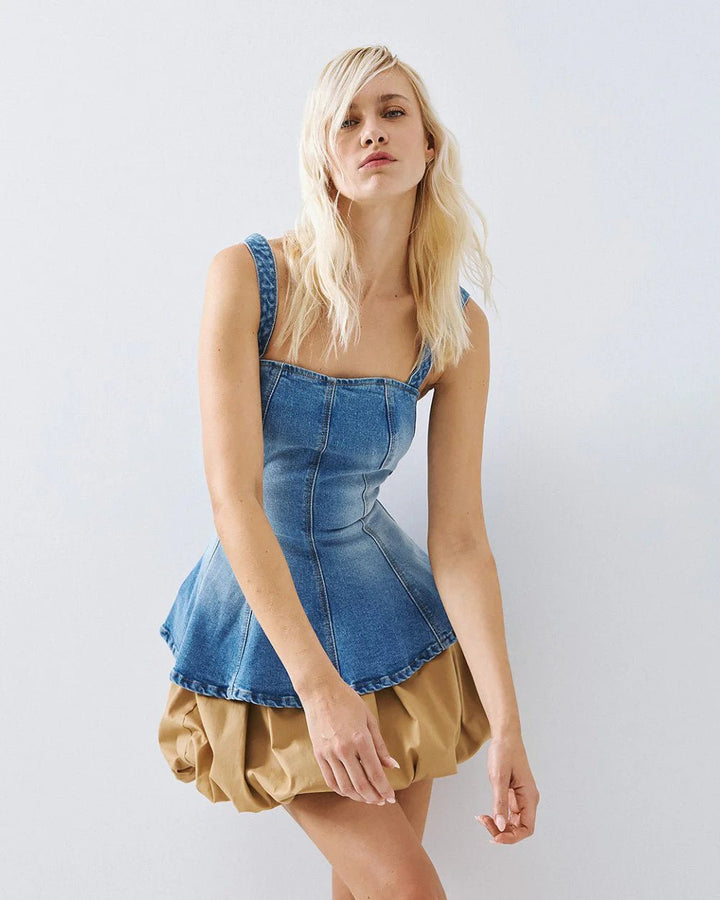 Τοπ denim peplum Access Fashion