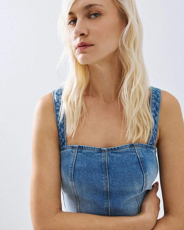 Τοπ denim peplum Access Fashion