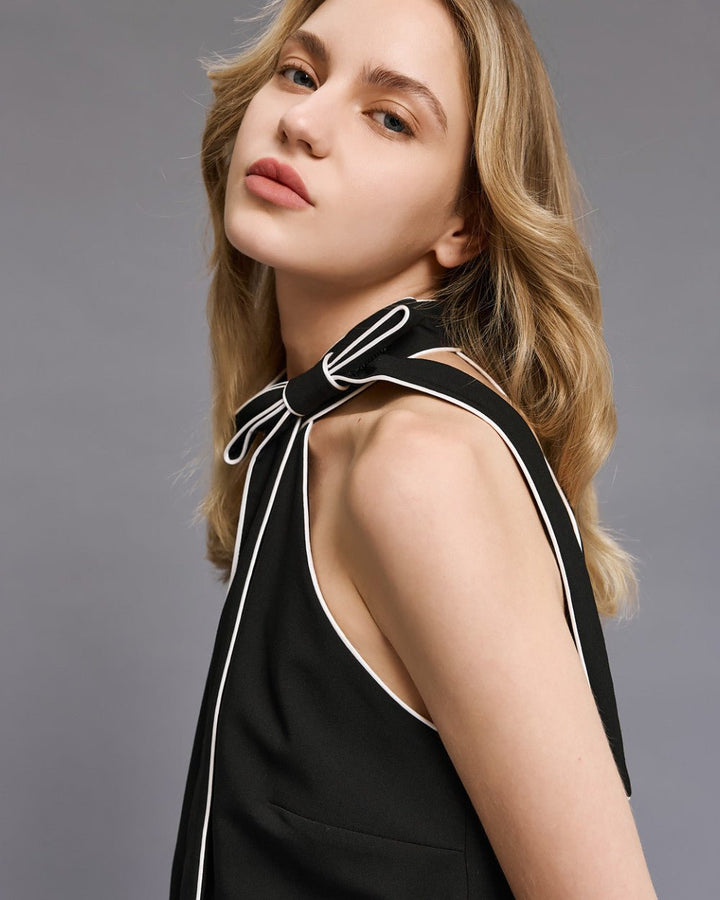 Τοπ halter με ρέλι και φιόγκο Access Fashion