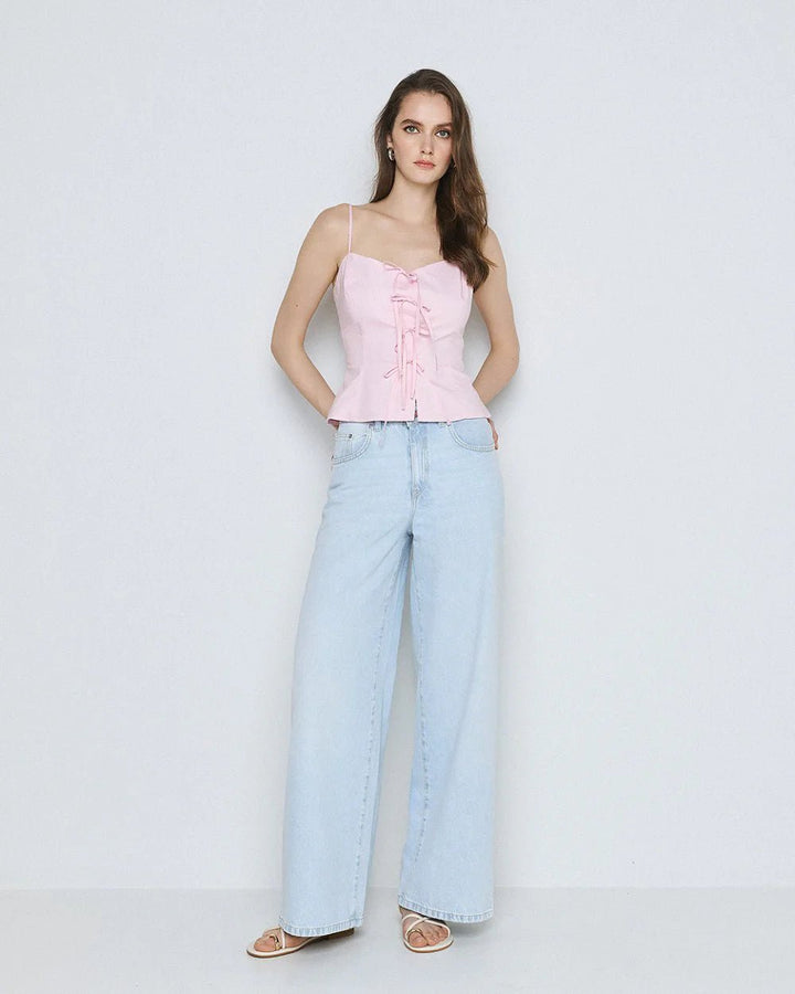 Τοπ peplum με κορδόνια Access Fashion