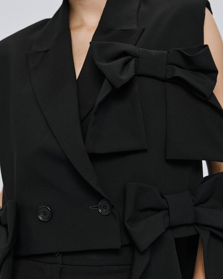 Τζάκετ αμάνικο με φιόγκους Access Fashion
