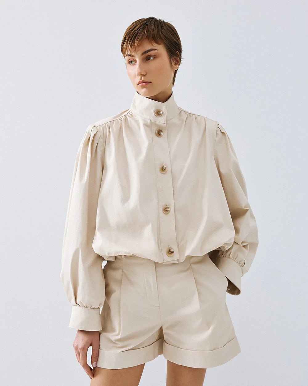 Τζάκετ bomber balloon με φουσκωτά μανίκια Access Fashion
