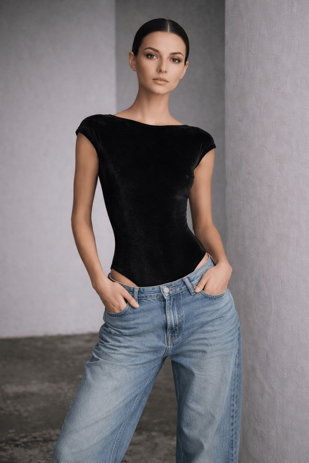 Velvet κορμάκι με ανοιχτή πλάτη A Collection Boutique