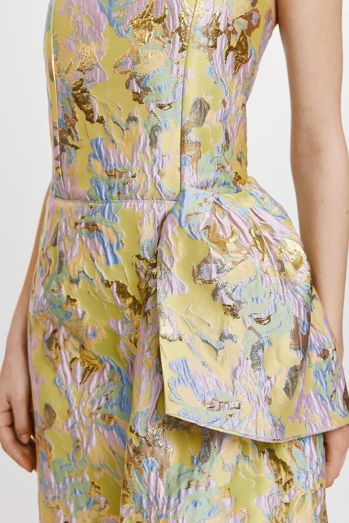 Vicky Midi (Abstract) – Strapless midi φόρεμα με ιδιαίτερο μεταλλικό κέντημα Mormor